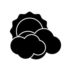 sun and clouds icon over white background vector illustration