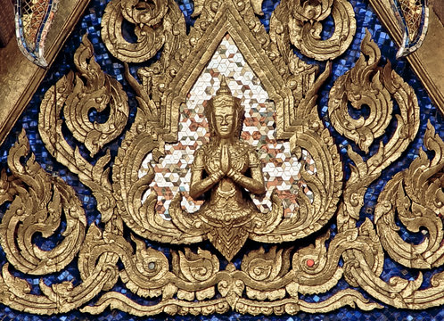 Thai art wall pattern for background