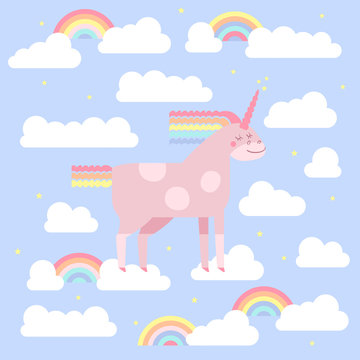 Cute vector unicorn