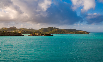 Fototapeta na wymiar Panoramic view at Sunrise in St. John's, Antigua and Barbuda