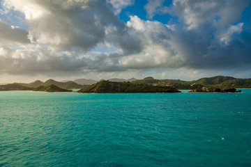 Naklejka premium Panoramic view at Sunrise in St. John's, Antigua and Barbuda