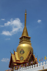 Top pagoda of Temple - Wat Phrong Akat, Bang Nam Priao District, Chachoengsao Thailand.
