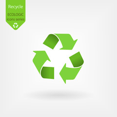 Recycle Symbol, Isolated On White Background, Vector Illustration