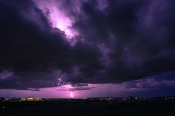 South Florida Summer rain storm season with lightning