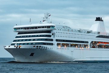 White passenger ship