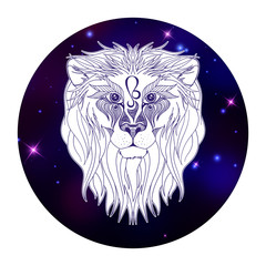 Leo zodiac sign, horoscope symbol, vector illustration