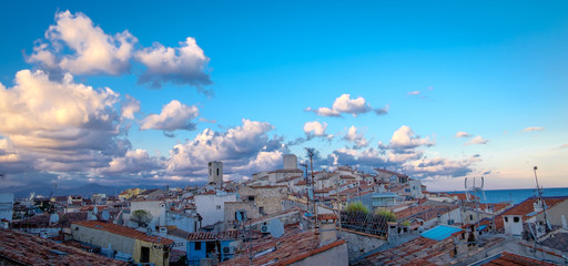 View across the rooftops, Antibes, France