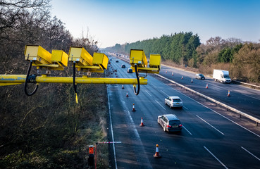 speed cameras over a British Motorway