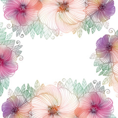 Cute flowers frame. Hydrangeas border, great for wedding cards, mother's day and anniversary greeting cards.