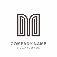 Monogram Letter M Square Strips Interior Architecture Construction Business Company Stock Vector Logo Design Template 