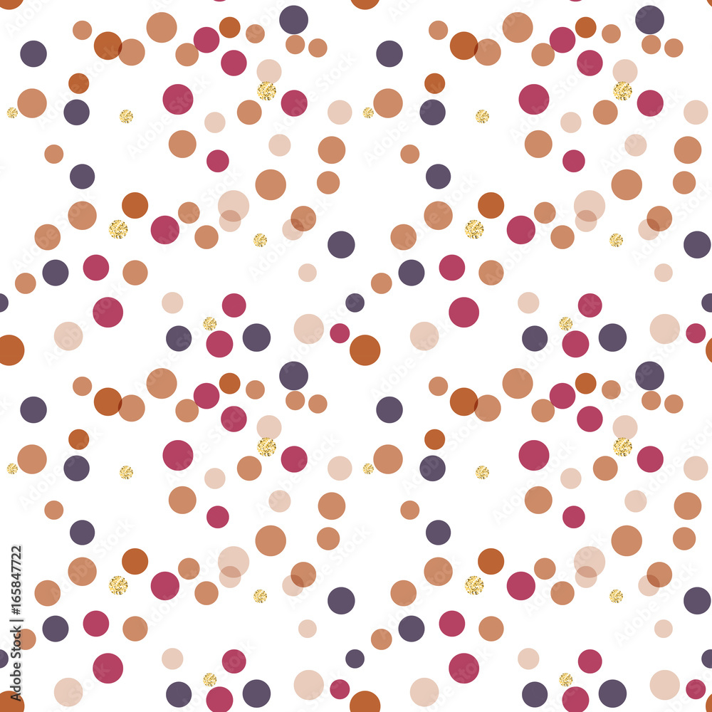 Aufkleber modern abstract vector confetti background. seamless pattern in soft pastel colors and golden glitte