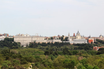 Naklejka na ściany i meble View to the historical center of Madrid from Casa de Campa