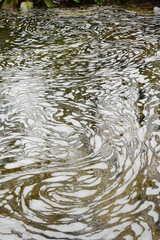 Dessins form&eacute;s par la mousse provoqu&eacute;e par une chute d'eau dans un bassin.