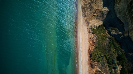 Top view of beautiful cliff over sea coast