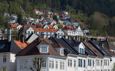 Residential area of Sandviken, Bergenhus, Bergen, Norway