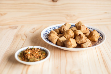 fried tufu by soybean Thail food 