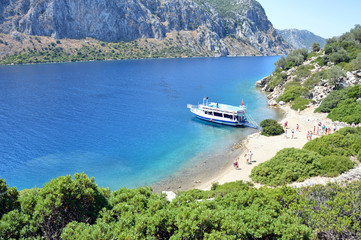  Pleasure boat in the Aegean Sea. Turkey