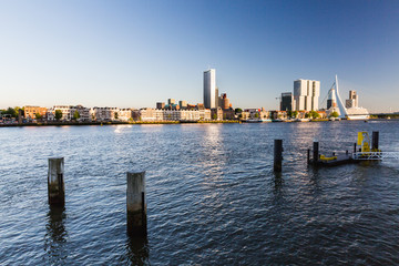 Exterior view of the promenade at the Boompjeskade Street with a view to the Nieuwe Maas River