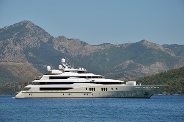 White yacht in the sea
