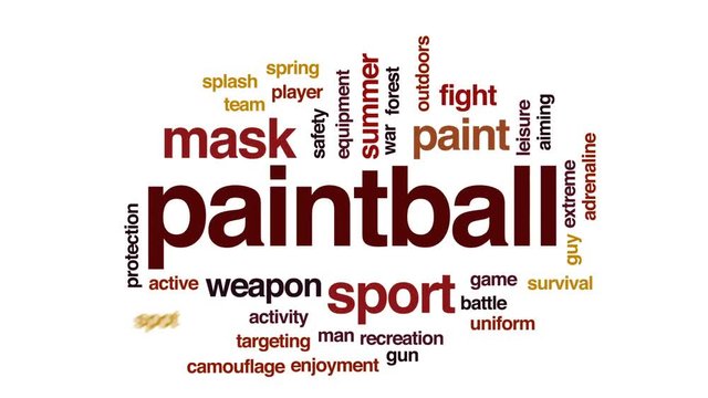 Paintball animated word cloud, text design animation.