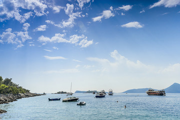 Boats and yachts on the mediterranean sea
