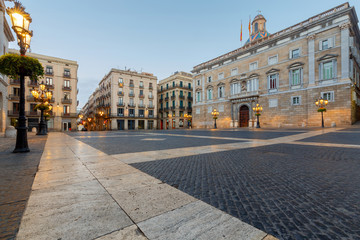 Fototapeta premium Barcelona. St. James's Square at dawn.
