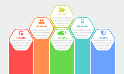 Colorful Infographic Elements with Hexagon Shapes