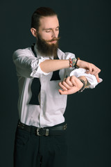 Hipster style bearded man