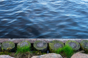water bordering with wood
