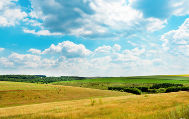 Fototapeta na wymiar landscape of countryside with fields