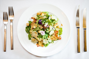 Caesar salad on a plate