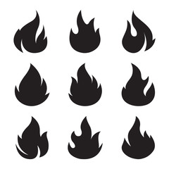 set of icons flame/fire