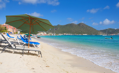 Great Bay beach - Philipsburg Sint Maarten ( Saint Martin ) - Caribbean tropical island