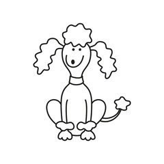 Funny cartoon dog illustration on white background.