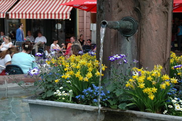 Entspanntes Leben. Brunnen in Offenburg