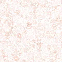 Floral seamless pattern.  Flower icon gentle background. Nature sign collection