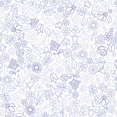 Flower seamless pattern. Floral icon background. White spring te