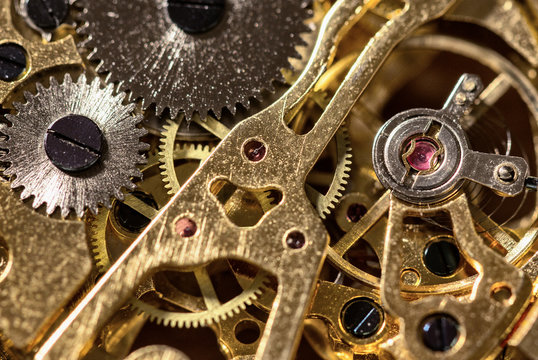 Mechanical watches close up