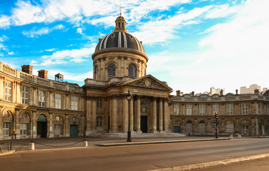 Fototapeta na wymiar The French Academy at sunny day, Paris, France.