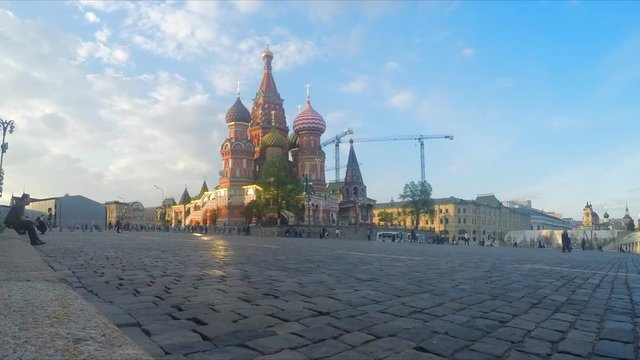 St. Basil's Cathedral On sunny Summer Timelapse