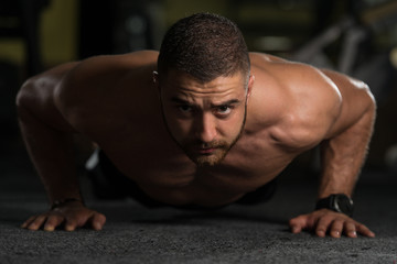 Athlete Exercising Push Ups