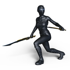 女性サイボーグ剣士