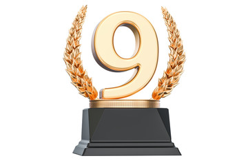 Ninth place trophy cup, 3D rendering