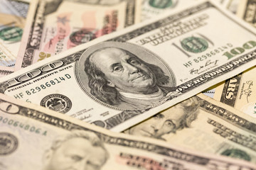 US Dollar Bills in the Detail