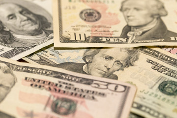 US Dollar Bills in the Detail