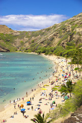 The beach at Hanauma Bay, Hawaii