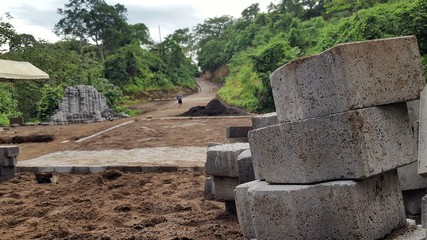 constructing a cobble  road