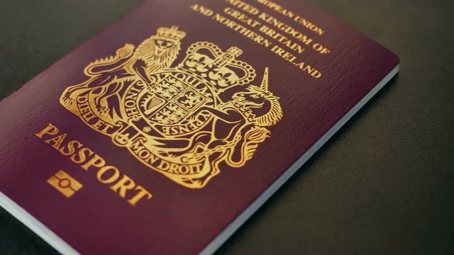 United kingdom passport  freedom of movement brexit concept negative space for text overlays