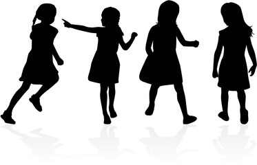 Silhouettes of girls.