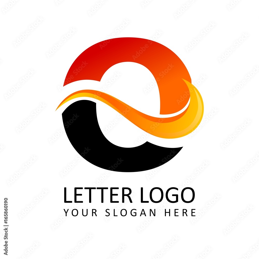 Wall mural letter o fire logo